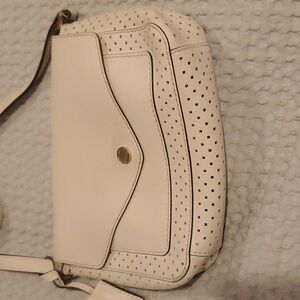 Michael kors white saffiano leather perforated crossbody bag (#8)